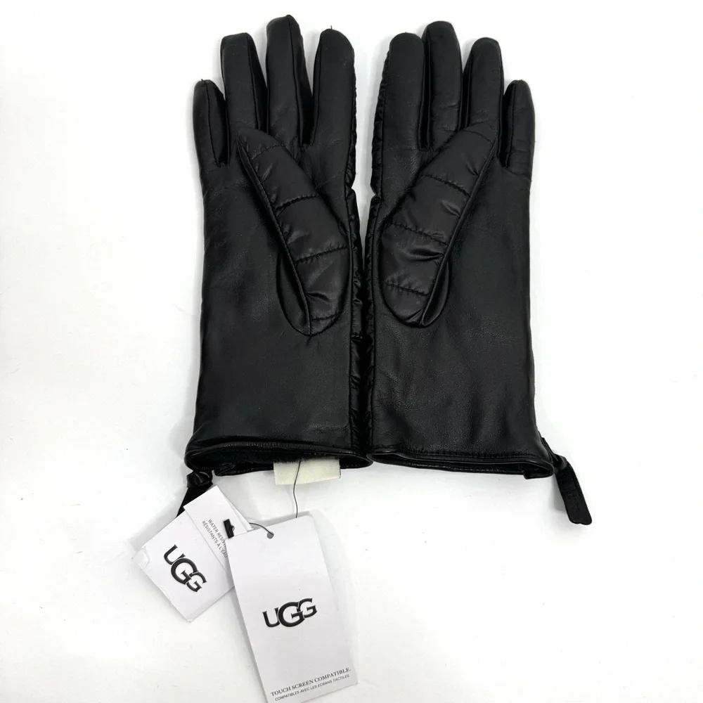 UGG Sherpa Fabric Glove With Zipper Black Size S/M New With Flaw